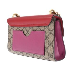 Gucci Red GG Tan Supreme Bag Beige Padlock Leather Shoulder Canvas